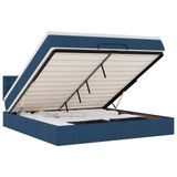 vidaXL Ottoman bed with mattress blue 90x190cm fabric