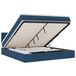 VidaXL Lit plateforme avec matelas Bleu 160x200 cm Tissu
