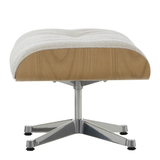 Vitra Eames Lounge Chair Ottoman Châtaigne Naturelle - Nubia Crème Perle - Poli
