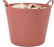 Sans marque Baignoire flexible - rose - 40 litres - avec poignées - 45 cm - plastique - seau - panier à linge