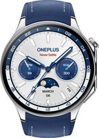 OnePlus Watch 2 - Nordic Blue - Smartwatch - 46mm - Zilverkleurig
