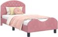 vidaXL Kinderen bedframe met hoofdboard Roze 80 x 160 cm Fluweel