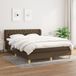 Maison Exclusive - Lit à sommier tapissier avec matelas, marron foncé, 140 x 190 cm, tissu