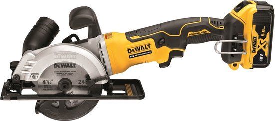 DeWALT DCS571P2 Accu Ultra Compact Cirkelzaag 115mm 18V XR 5.0Ah in TSTAK