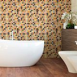 Ambiance Stickers muraux autocollants pour cuisine et salle de bain - 9 stickers muraux mosaïque Azulejo dans une teinte sablée - 9 stickers de 10x10 cm
