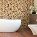 Ambiance Stickers muraux autocollants pour cuisine et salle de bain - 9 stickers muraux mosaïque Azulejo dans une teinte sablée - 9 stickers de 10x10 cm