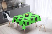 Bonamaison Tafelkleed, Anti-Mold, Sneldrogend, Waterdicht, 100% Polyester Tafellaken, Neon groene rook, 140 x 140 Cm
