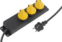 Q-Link stekkerdoos - 3-voudig - randaarde - H05RR-F - IP44 - 3 x 1.5 mm² - 3 m - zwart