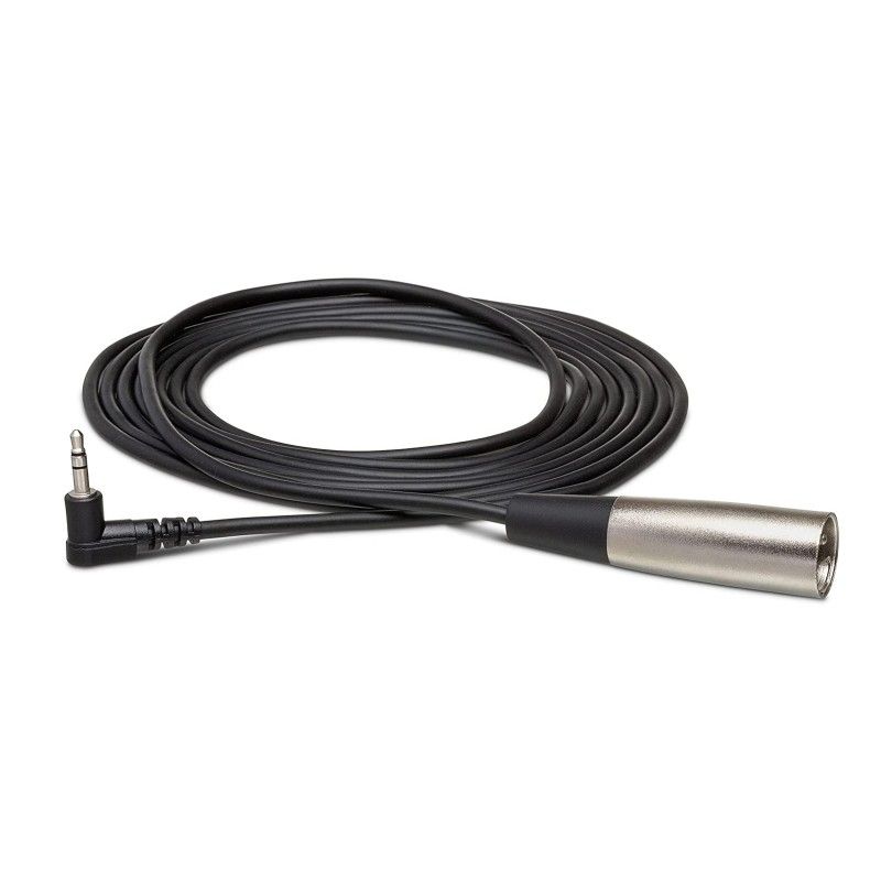 Hosa Camcorder Microphone Cable - Right-angle 3.5 mm TRS to XLR3M - 5m