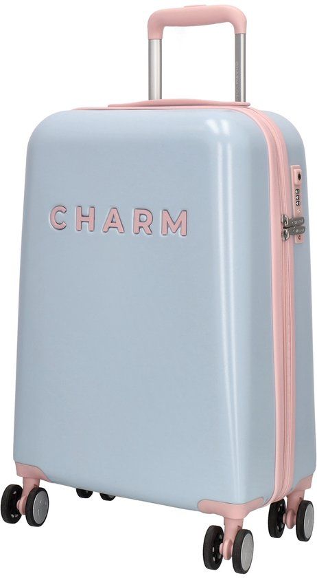 Charm London Capetown Koffer 20 Inch - Handbagage - Hardcase - S - Reizen - Travel - Dames - Babyblauw