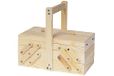 Naaikast van massief grenenhout, accordeon, 28 x 25 x 15 cm.