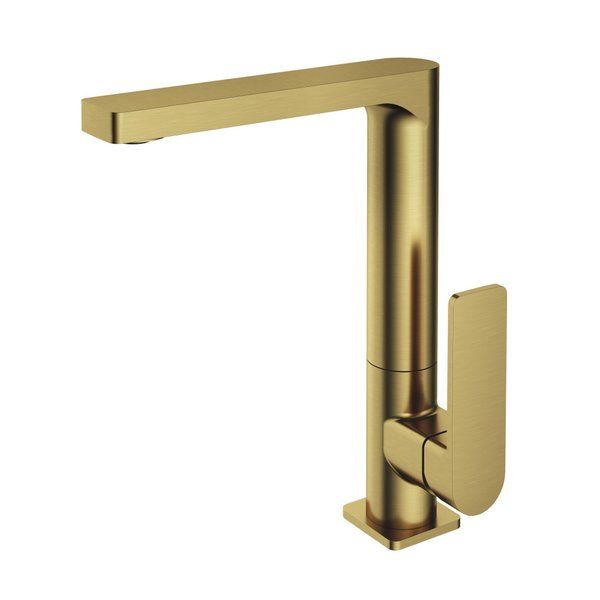 hotbath Gal Wastafelmengkraan Draaibare uitloop Geborsteld Messing PVD GL004BBP