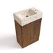 Saniclass Holz Pure Toiletmeubelset - 40x60.5cm - 1 deur - fontein terrazo - kraangat rechts - eiken charcoal