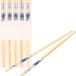 Concorde Sushi eetstokjes - 5x setjes - bamboe hout - blauwe print - 24 cm
