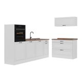 Vicco Complete keukeneenheid "R-Line", Wit landelijk/Wit 220 cm