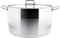 Almina casserole, argenté, en acier inoxydable, avec couvercle, adapté à tous types de cuisinières, 18 litres