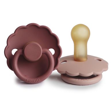 FRIGG Fopspeen Daisy Latex - Blush/Woodchuck - 6-18 maanden - 2 stuks