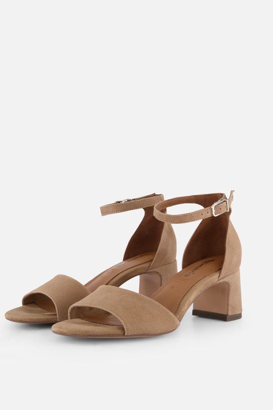 Tamaris Sandalen Met Hak Beige Leer - Maat 36