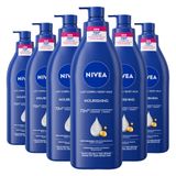 NIVEA 6x Bodymilk Verzorgend met pomp 400 ml