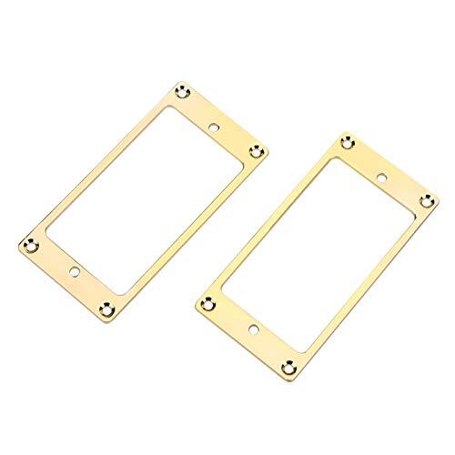 Tomotato 2 Stuks Pickup Frame Metalen Platte Humbucker Pickup Montage Ring Humbucker Cover Dubbele Spoel Elektrische Gitaar Pickup Ring Vervanging voor Elektrische Gitaar Bas(Gold)