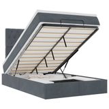 VidaXL Lit plateforme avec matelas et éclairage LED, gris foncé, 120x190 cm, velours