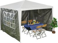 Merkloos Relaxdays Zijwanden Partytent - Set van 3 - 2x3 m - Waterdicht - Met Raam - Grijs/Transparant/Wit