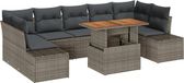 vidaXL Tuinbank Set 8-delig Grijs Polyrattan
