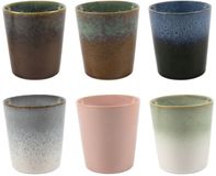 Studio Tavola Cappuccino Kopjes Wind - Set van 6 300 ml Aardewerk - Gemixte Tinten - Vaatwasser- & Magnetronbestendig