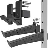 J-hooks squat rack - Bras de sécurité - 2 x 2 pouces et 3 x 3 pouces - Noir
