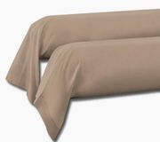 Set HOME LINGE PASSION Set van 2 kussenslopen voor nekrol, 100% katoen, donkerbeige, 85 x 185 cm