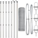 vidaXL Hexagonal Mesh Fence with Ground Fixation 10 x 0.8 m Silver
