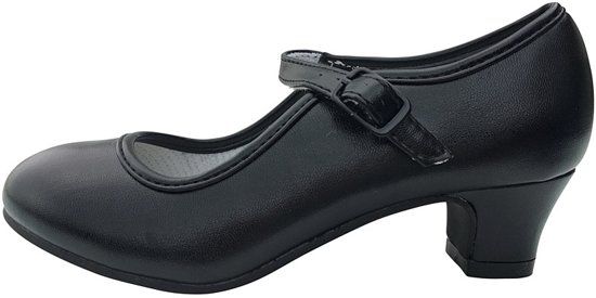 Spaanse schoenen zwart Flamenco verkleed schoenen - maat 38 binnenmaat 24 cm
