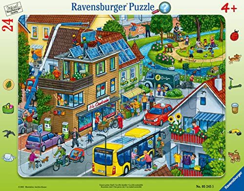Ravensburger Kinderpuzzle - Unsere grüne Stadt - 24 Teile Rahmenpuzzle