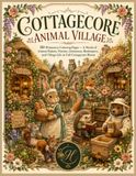 Cottagecore Animal Village: 60 Whimsical Coloring Pages