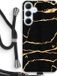 Case Company® - Samsung Galaxy A35 Case with Cord - Gold Marble - Black Cord - Back Cover
