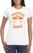 Bellatio Decorations Tropical party T-shirt dames - met glitters - wit/oranje - carnaval/themafeest S