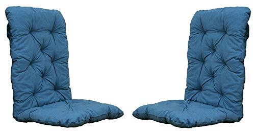 Chicreat Set van 2 high-back chairs, 120x50x8 cm Blauw/grijs
