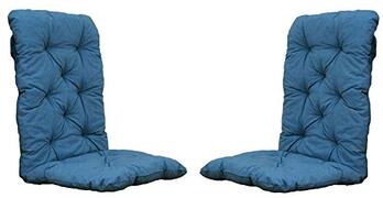 Chicreat Set van 2 high-back chairs, 120x50x8 cm Blauw/grijs