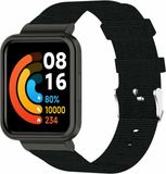 Strap-it Nylon Smartwatch bandje - Geschikt voor Redmi Watch 2 Lite - Zwart