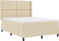 vidaXL Boxspringbed met kussen en hoofdeinde Crème 200 x 160 cm Stof