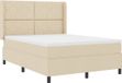 vidaXL Boxspringbed met kussen en hoofdeinde Crème 200 x 160 cm Stof