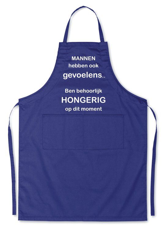 Mijcadeautje Schort - Mannen hebben ook gevoelens schort - blauw