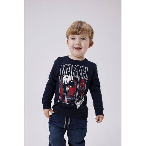 NAME IT MINI Marvel sweater NMMJESSIE donkerblauw/rood
