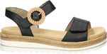 Remonte Dames Platte Sandalen Zwart Leer Maat 38