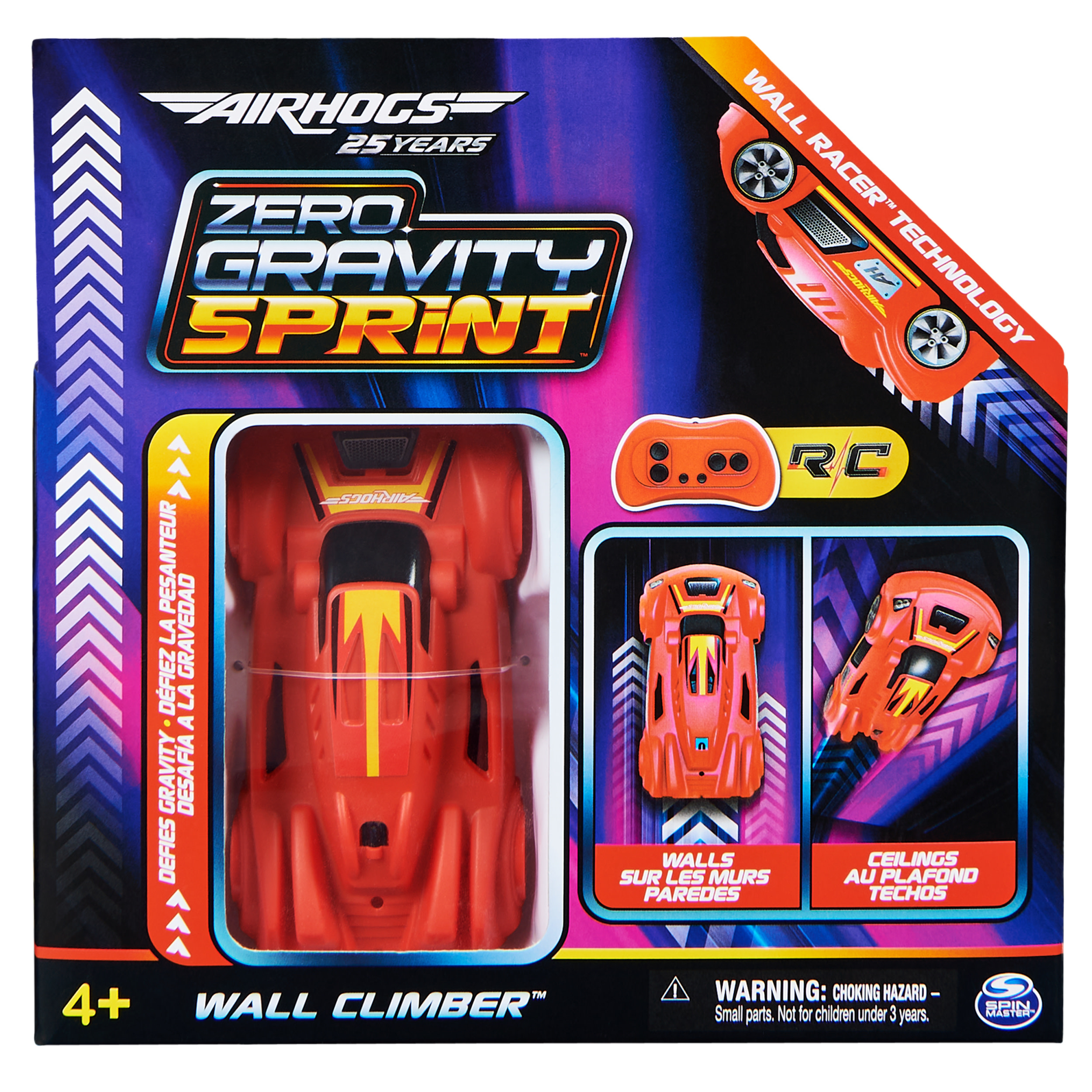 Spin Master Air Hogs - Zero Gravity Sprint Wall Climber - oplaadbaar via USB-C Wall Racer