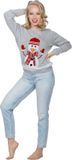 Wilbers Pull de Noël Femme Gris Snowman Avec Perles - Taille S