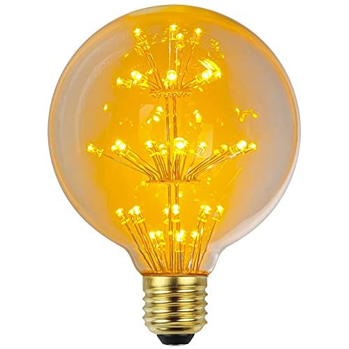 TIANFAN Led Lamp Vintage Gloeilamp RGB Vuurwerk Edison Lamp G95 3W 220/240V E27 Decoratieve Gloeilamp (Vuurwerk)