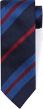 Suitable Stropdas Zijde Triple Stripe Donkerblauw (navy) - Streep - Heren das - Breedte: 7 cm -