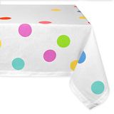 DII Tafelkleed 100% katoen wasbaar tafelkleed voor diner zomer picknick 60 x 84 cm verjaardag confetti voor 6-8 personen