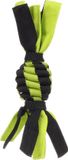 Flamingo Rofas Rugby Hondenspeelgoed, geweven, S, groen/zwart, 30 x 6,8 x 6,8 cm